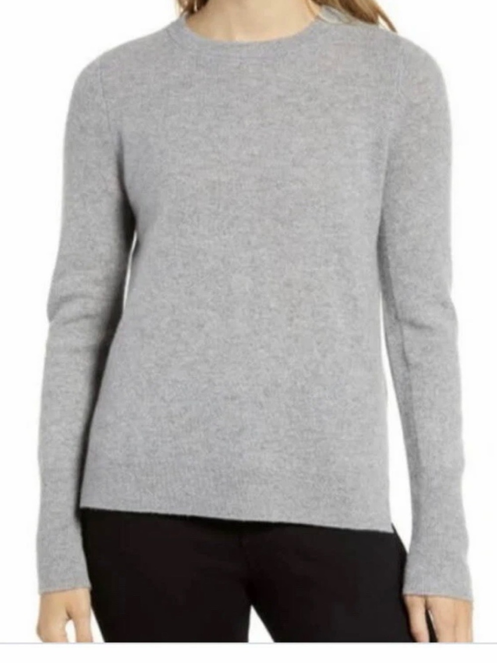 Halogen Crewneck 100% Cashmere Sweater in Gray Size XS